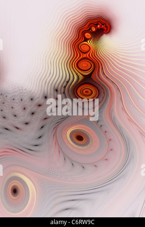 Computer-generierte Fraktale Illustration spectacled Cobra. Ausgefallene gewellte Element mit Spiralen für Ihr design Stockfoto