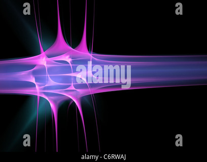 Computer-generierte Fraktale Abbildung des Plasmas in ausgefallenen Richtungen abfließen. Neuartige Element mit textfreiraum für Ihr design Stockfoto