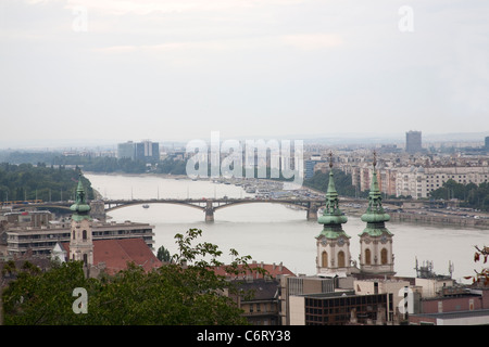 Blick vom Castle Hill der Donau, Budapest Stockfoto