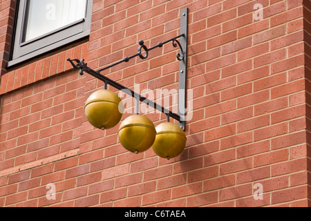 Bauer-Broker Zeichen, Jewellery Quarter, Birmingham, England Stockfoto