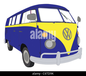 Bunte VW Käfer van camper Stockfoto