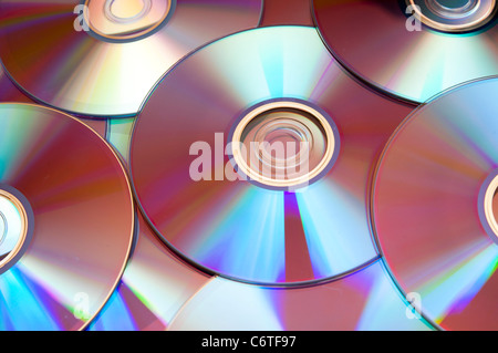 Ein Bild des Hintergrundes von Compact Discs DVD Stockfoto