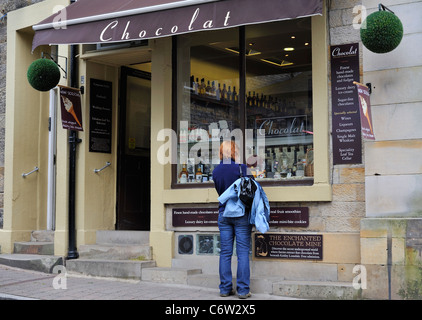 "Chocolat" Shop in Kirkby Lonsdale, inspiriert durch den Film mit dem gleichen Namen Stockfoto