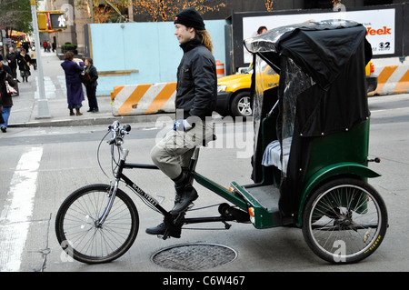 Dreirad Taxi-Rikscha in New York City, Manhattan Stockfoto