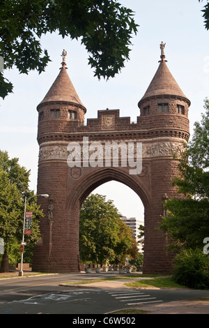 Die Soldaten und Matrosen Memorial Arch Hartford ist abgebildet in Hartford, Connecticut, Samstag, 6. August 2011. Stockfoto