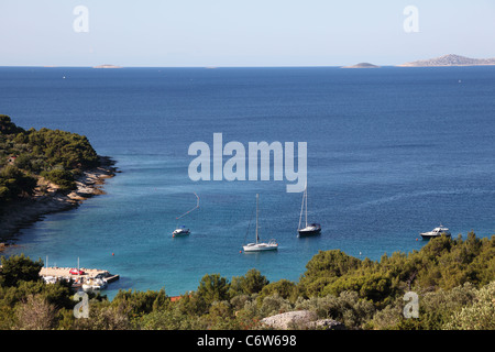 Blick über die Adria in Kroatien Stockfoto