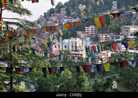 Blick auf McLeod Ganj. Stockfoto