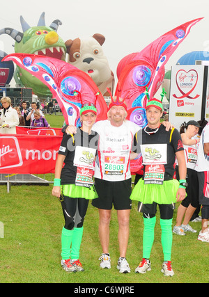 Sam Branson, Richard Branson, Holly Branson zum Jahresbeginn 2010 Virgin London-Marathon in Blackheath gemeinsame London, England- Stockfoto