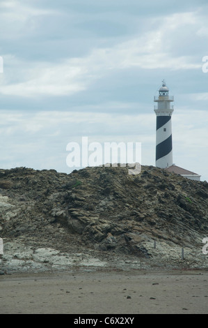 Der Leuchtturm am weit de Favaritx, Menorca. Stockfoto