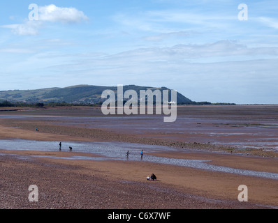 Blick in Richtung Minehead und North Hill über Blue Anchor Bay. Somerset. UK Stockfoto