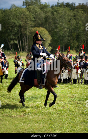 MOSCOW REGION, Russland - SEPTEMBER 05: Rekonstruktion der Borodino Schlacht zwischen russischen und französischen Armeen im Jahre 1812. Soldaten der Stockfoto