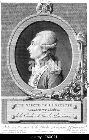 MARQUIS De La FAYETTE (1757-1834), französischer Aristokrat und Soldat Stockfoto