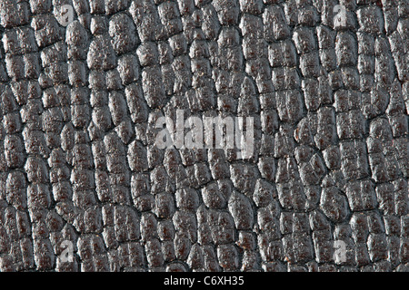 Makro Bild des dunklen antique Crackle finish Textur auf alte Holzmöbel Stockfoto