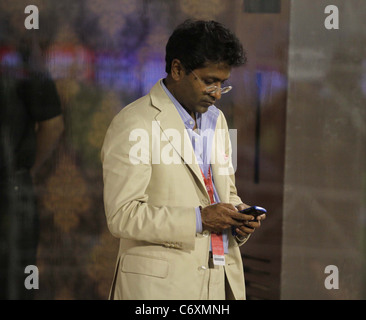 Lalit Modi der Indian Premier League (IPL) Vorsitzender wurde durch das Board of Control für Cricket in Indien (BCCI) für ausgesetzt Stockfoto