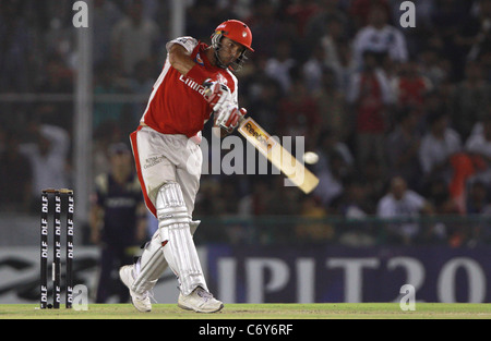 Kings XI Punjab Spieler Yuvraj Singh während des Wettbewerbs Indian Premier League 3 Twenty20 Cricket match zwischen Kings XI Stockfoto