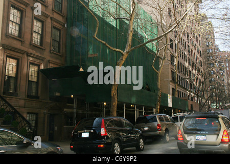 Madonnas neue Upper East Side Stadthaus ist große Renovierungsarbeiten stattfinden, bevor sie bewegt sich in. Das Gerüst rund um Stockfoto