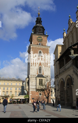 Rathaus, Glowny Rynek Krakau Polen. Stockfoto