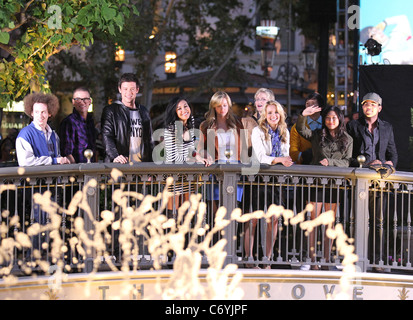 Josh Sussman, Mark jährlicher, Cory Monteith, Naya Rivera, Heather Morris, Dianna Agron, Jane Lynch, Harry Shum Jr., Jenna Stockfoto