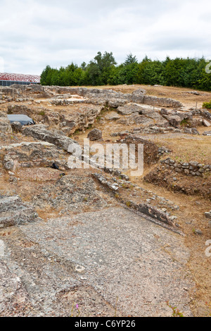 Natatio der Bäder von der Wand (Thermae) in Conimbriga, Ruinen die am besten erhaltene römische Stadt in Portugal. Stockfoto