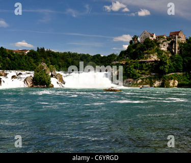 Rheinfall; Hine; Fluss; Attraktion, Schweiz Stockfoto