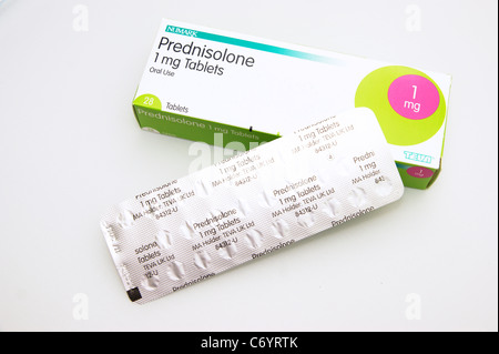 Prednisolon Tabletten Kortikosteroide (Steroide Medikamente) Stockfoto