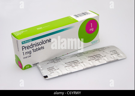 Prednisolon Tabletten Kortikosteroide (Steroide Medikamente) Stockfoto