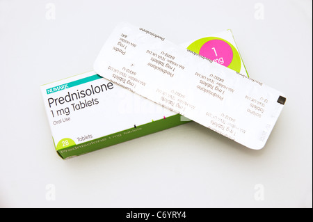 Prednisolon Tabletten Kortikosteroide (Steroide Medikamente) Stockfoto