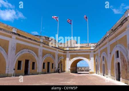Das Innere des El Morro Festung befindet sich in Old San Juan Puerto Rico. Stockfoto