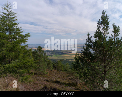 dh FYRISH HILL ROSS CROMARTY Ansicht von Cromarty Firth und Invergordon Stockfoto