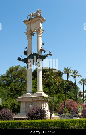 Denkmal von Christoph Kolumbus, Gärten von Murillo, Sevilla, Spanien Stockfoto