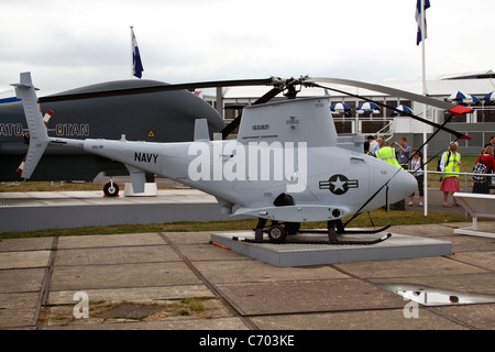 MQ-8 b Fire Scout VTUAV Unmanned Aerial Vehicle auf der Farnborough International Airshow Stockfoto