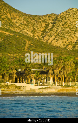 Strandhaus am Ufer der See von Cortez in Cabo Pulmo, Mexiko, Baja California. Stockfoto