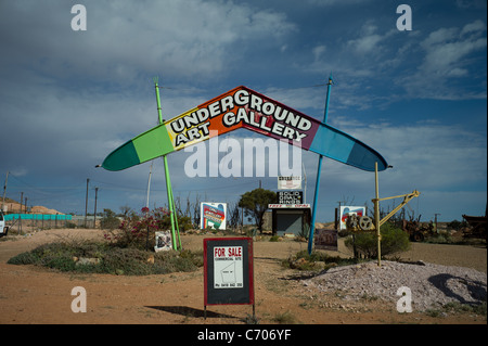 Grundstücke zum Verkauf in der Opal Bergbau Stadt von Coober Pedy, Südaustralien Stockfoto