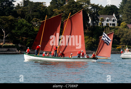 Gig (Bantry Bay Gig), Woche der Golf von Morbihan (Bretagne, Frankreich). Stockfoto