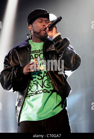 Rapper, 50 Cent Alias Curtis Jackson die live an der Manchester Abend News Arena Manchester, England - 25.03.10 Sakura Stockfoto