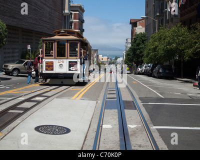 Cable Cars in San Francisco, Kalifornien Stockfoto