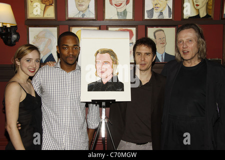 Zoe Kazan, Anthony Mackie, Sam Rockwell und Christopher Walken besucht die Sardi karikieren Enthüllung Ehren Akademie Stockfoto