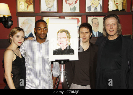 Zoe Kazan, Anthony Mackie, Sam Rockwell und Christopher Walken besucht die Sardi karikieren Enthüllung Ehren Akademie Stockfoto