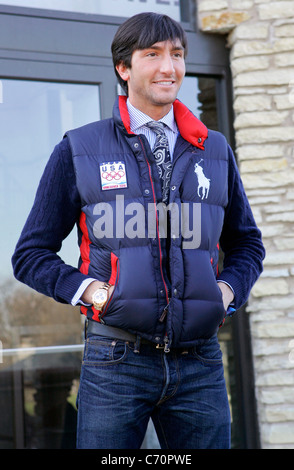 Evan Lysacek Naperville hat angekündigt, dass 26 März 'Evan Lysacek Day', wenn Evan Lysacek - 2010-Olympische Goldmedaillen-Gewinner Stockfoto