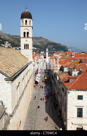 Die Hauptstraße in Dubrovnik Altstadt - Stradun Stockfoto