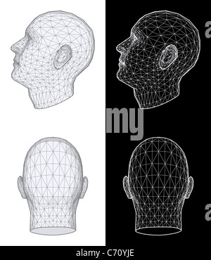 Menschlichen Kopf 3D Illustration Stockfoto