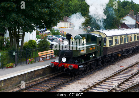 South Devon Railway - eine erhaltene GWR Stichstrecke zwischen Holne und Totnes in Devon, Südengland. Stockfoto