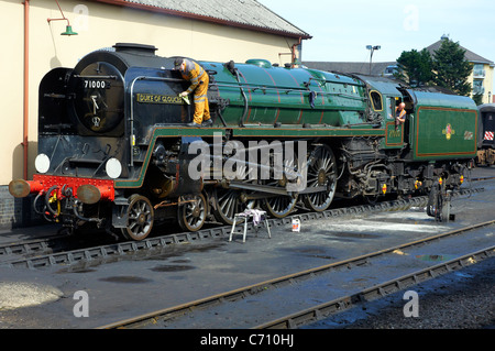 Einzigartige BR Standard pacific "Duke of Gloucester" keine 71000 Minehead Bahnhof West Somerset Railway (WSR). Stockfoto