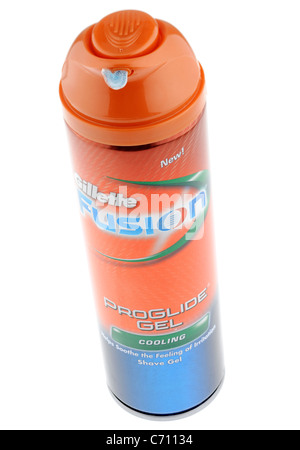 Gillette-Spray-Kanister des Proglide Rasiergel Kühlung Stockfoto