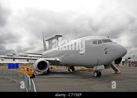 Türkische Luftwaffe (Türk Hava Kuvvetleri) Boeing 737-7ES Wedgetail N360BJ auf der Farnborough International Airshow Stockfoto