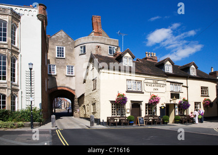 Broadgate und Wheatsheaf Inn Ludlow Shropshire England Stockfoto