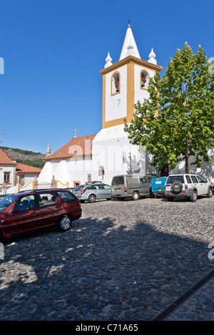 São João Kirche in Castelo de Vide, Portalegre, Alto Alentejo, Portugal. Stockfoto