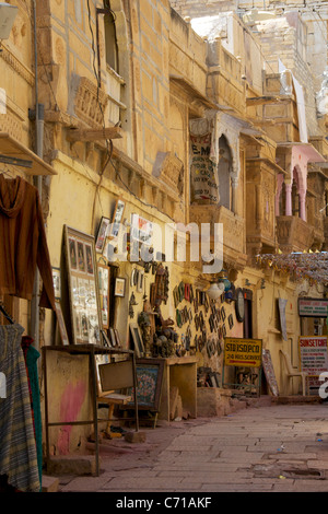 Typische Gasse in Jaisalmer Fort westlichen Rajasthan Indien Stockfoto