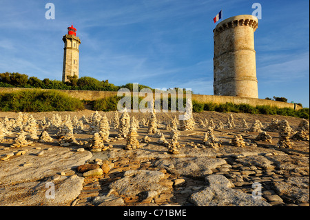 PHARE des Baleines Leuchtturm auf der Insel Ré im Département Charente Maritime, westlich von Frankreich Stockfoto