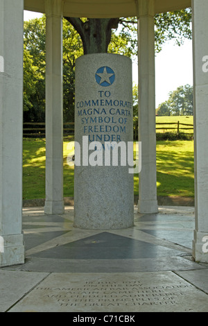 Magna Carta - Website der Unterzeichnung durch König Johann 1215 in Runnymede, Surrey, England Stockfoto